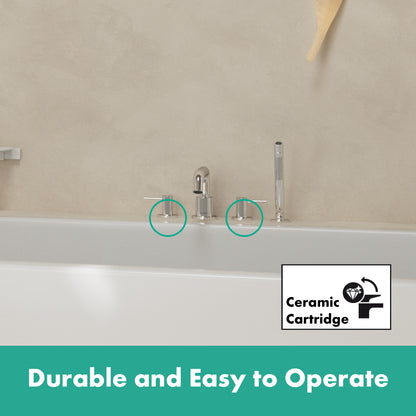 HANSGROHE 73442001 Tecturis S 4-Hole Roman Tub Set Trim with 1.75 Handshower - Chrome