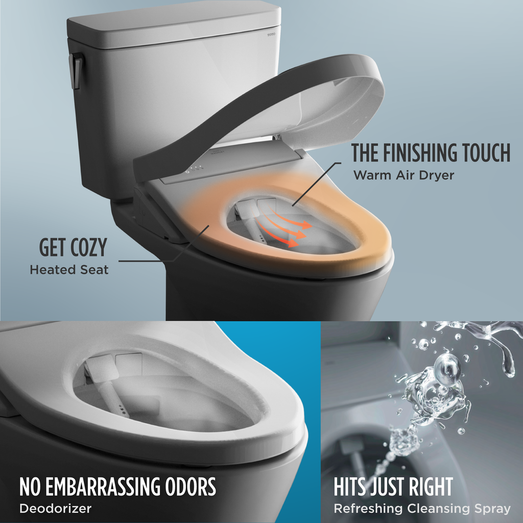 TOTO SW3036R#01 Washlet K300 Electronic Bidet Toilet Seat With Instantaneous Water Heating - Cotton White