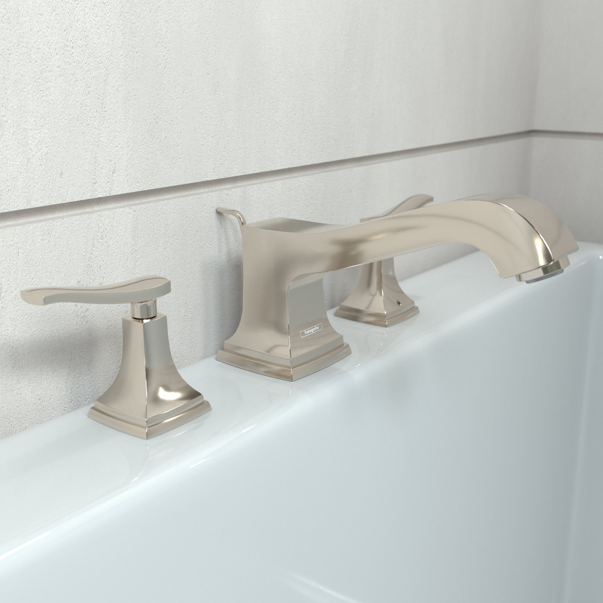 HANSGROHE 31428831 Metropol Classic 3-Hole Roman Tub Set Trim with Lever Handles - Polished Nickel