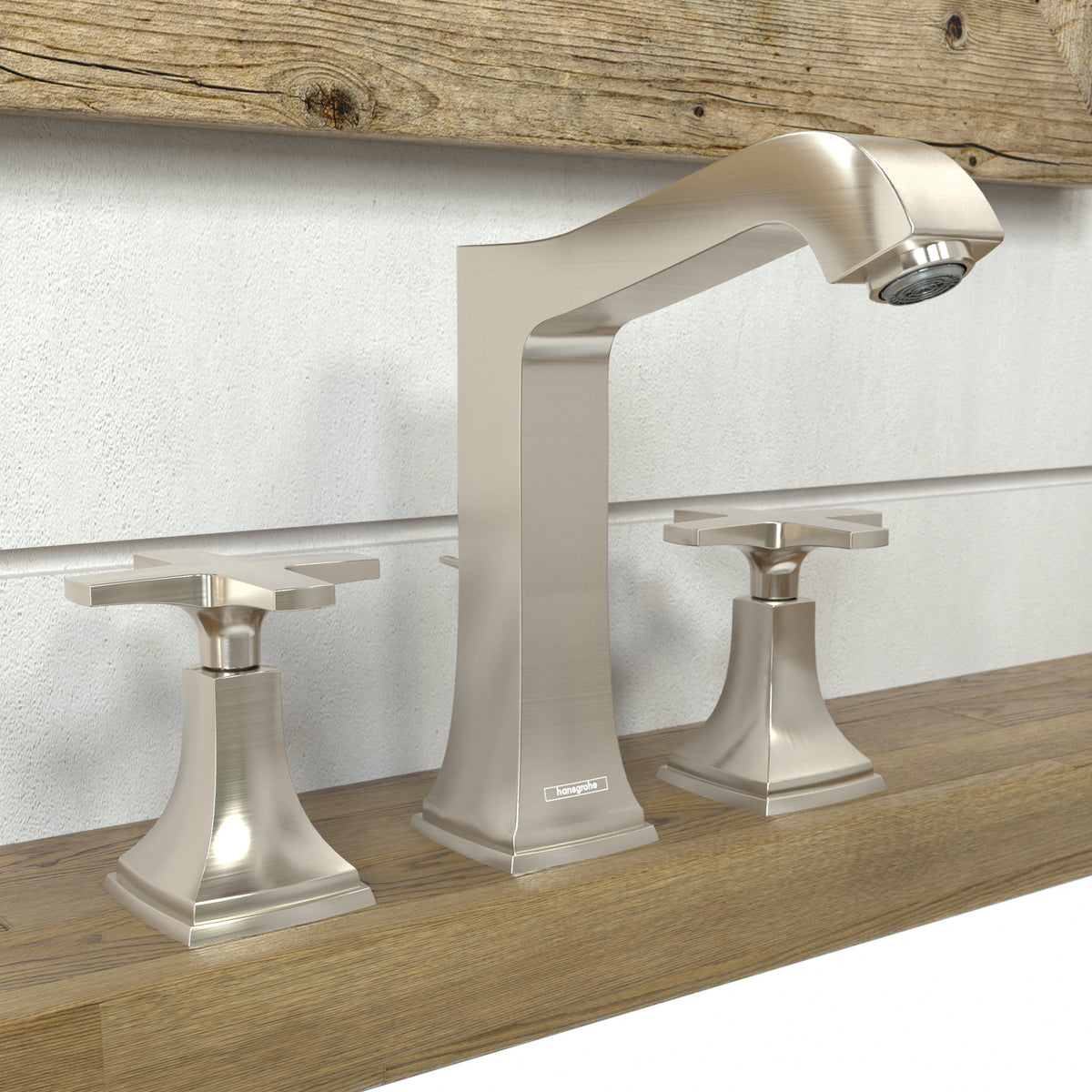 HANSGROHE 31307821 Metropol Classic Widespread Faucet 160 with Cross Handles and Pop-Up Drain, 1.2 GPM - Brushed Nickel