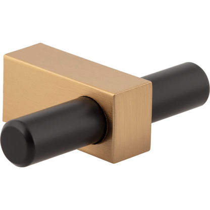 JEFFREY ALEXANDER 478T-MBSBZ Larkin 2 2-3/8" Length Bar Knob - Matte Black w/Satin Bronze