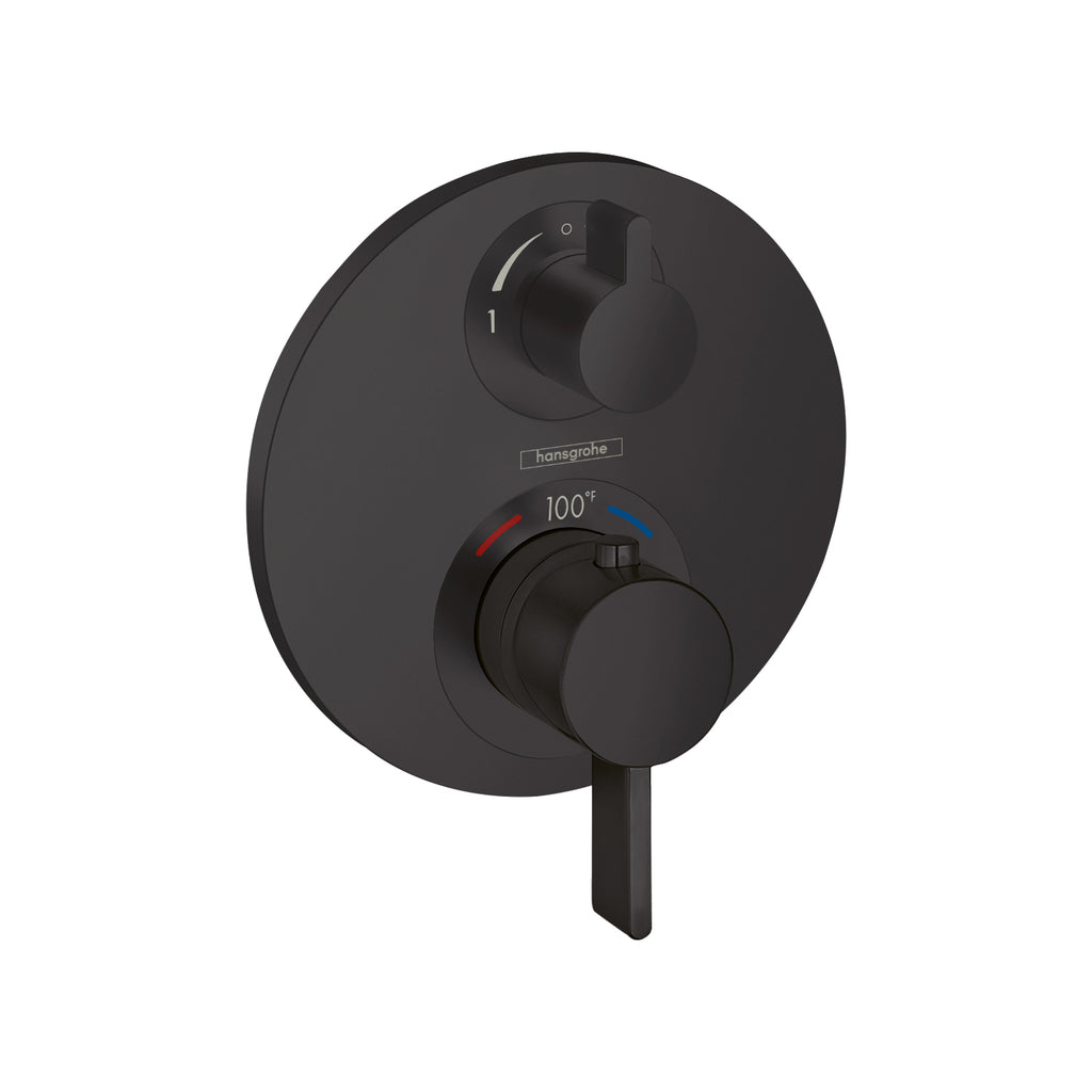 HANSGROHE 15758671 Ecostat S Thermostatic Trim with Volume Control and Diverter - Matte Black