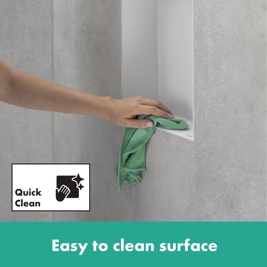 HANSGROHE 56073800 XtraStoris Minimalistic Wall Niche with Open Frame 12"x 12"x 4" - Brushed Stainless Steel