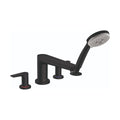 HANSGROHE 71744671 Talis E 4-Hole Roman Tub Set Trim with 1.8 GPM Handshower - Matte Black