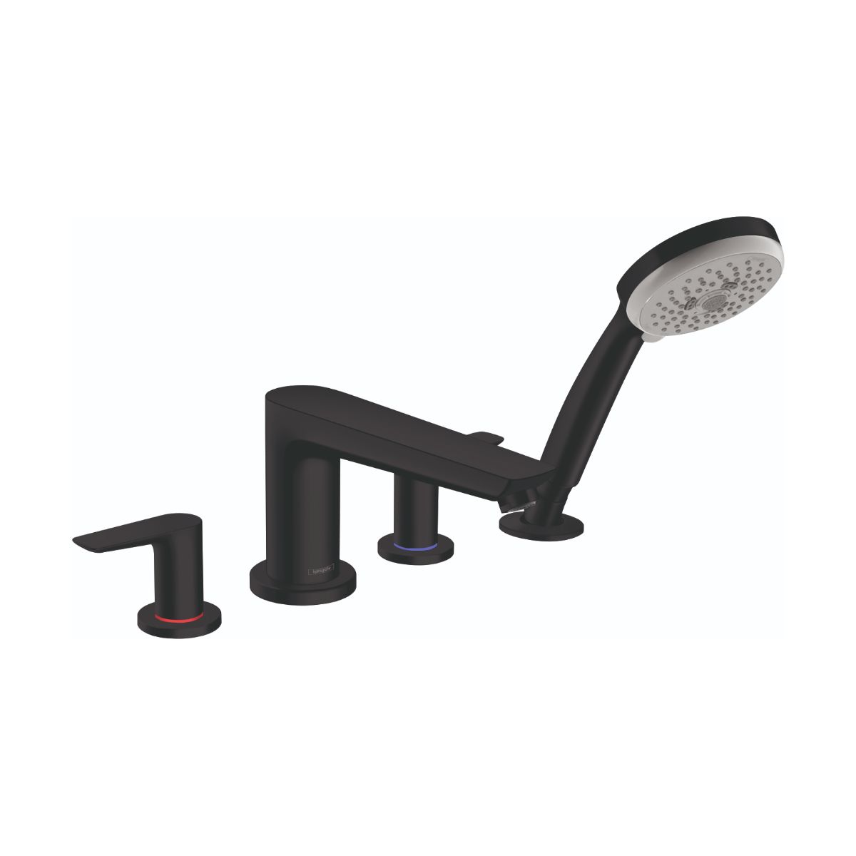 HANSGROHE 71744671 Talis E 4-Hole Roman Tub Set Trim with 1.8 GPM Handshower - Matte Black