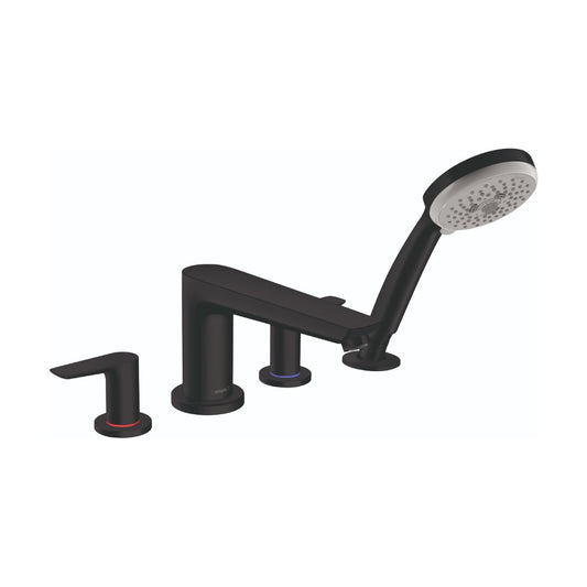 HANSGROHE 71744671 Talis E 4-Hole Roman Tub Set Trim with 1.8 GPM Handshower - Matte Black