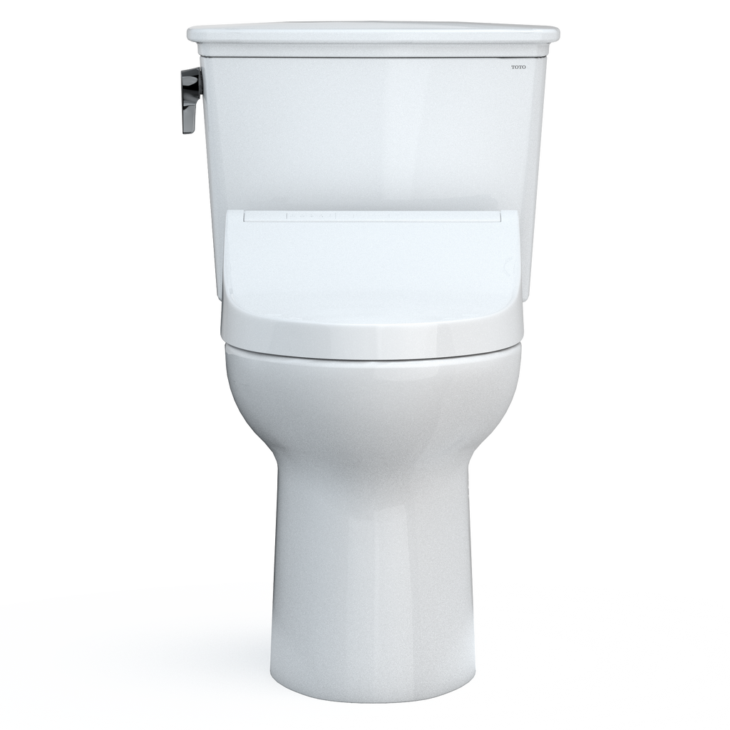 TOTO MW7863084CEFG.10#01 Drake Transitional Washlet+ Two-Piece Elongated 1.28 Gpf Universal Height Tornado Flush Toilet With C5 Bidet Seat - Cotton White