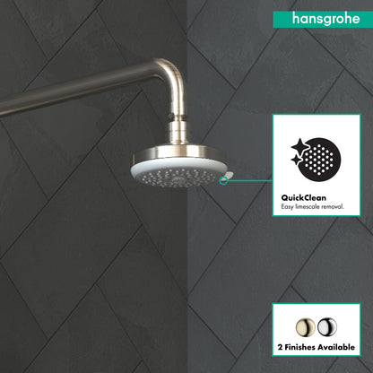 HANSGROHE 04071820 Croma 100 Showerhead E 3-Jet, 2.5 GPM - Brushed Nickel