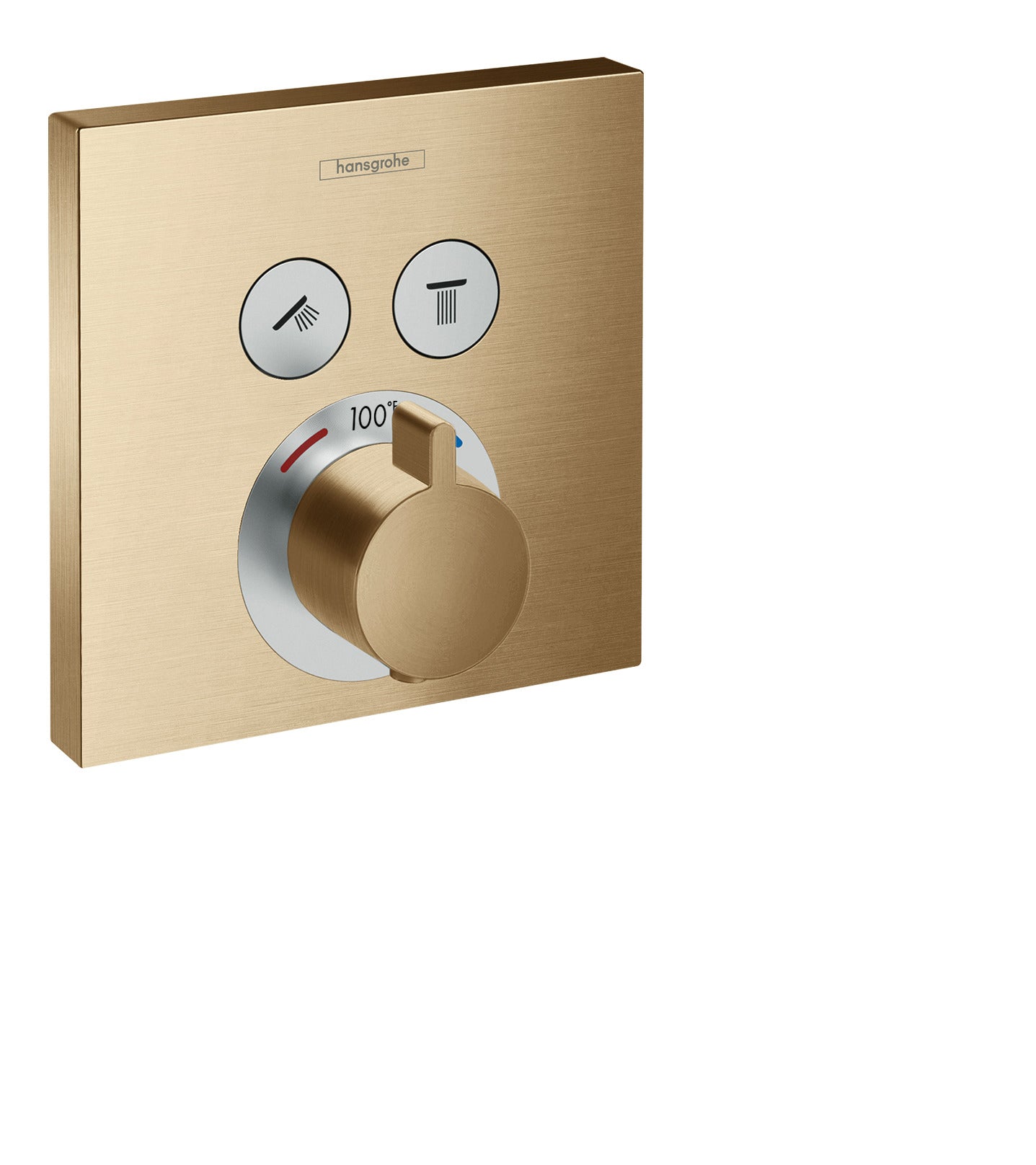 HANSGROHE 15763141 ShowerSelect Thermostatic Trim for 2 Functions, Square - Brushed Bronze