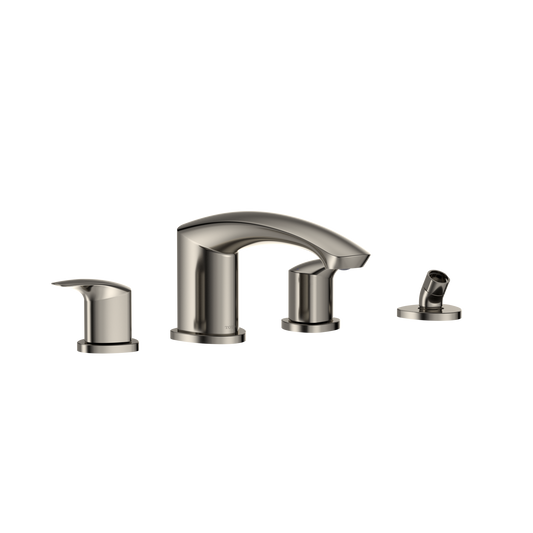 TOTO TBG09202U#PN Gm Two-Handle Deck-Mount Roman Tub Filler Trim With Handshower - Polished Nickel