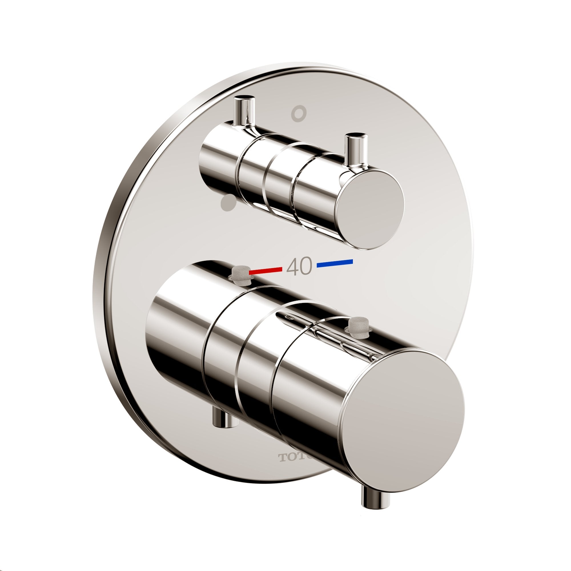 TOTO TBV01407U#PN Round Thermostatic Mixing Valve With Volume Control Shower Trim - Polished Nickel