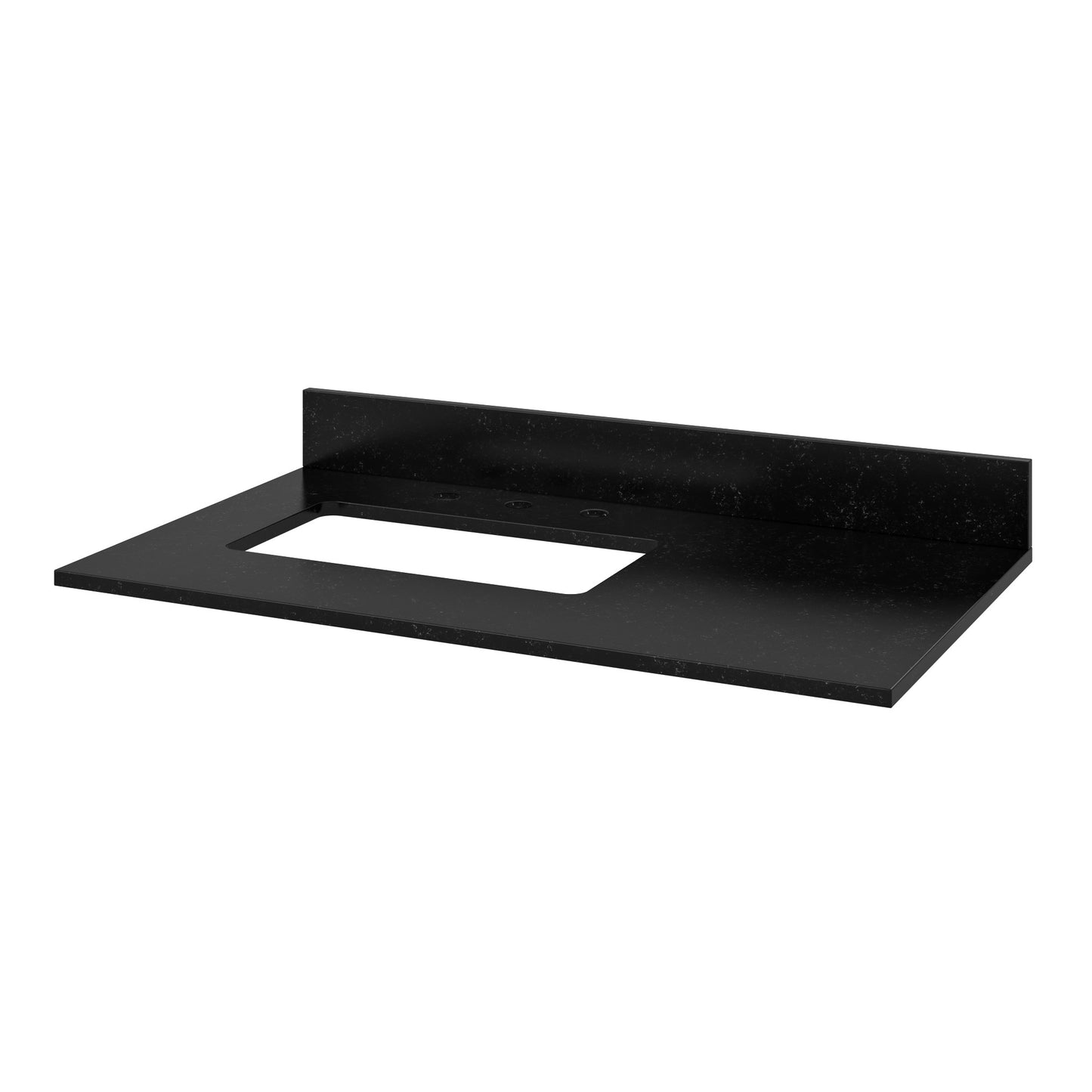 JEFFREY ALEXANDER VKITCAD36BKBGR 36" Black Cade Vanity, left offset, Black Granite Vanity Top, undermount rectangle bowl - Black