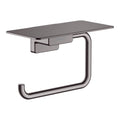 HANSGROHE 41772340 AddStoris Toilet Paper Holder with Shelf - Brushed Black Chrome