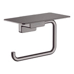 HANSGROHE 41772340 AddStoris Toilet Paper Holder with Shelf - Brushed Black Chrome