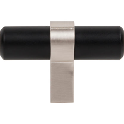 JEFFREY ALEXANDER 51MBSN Key Grande 2" Length Bar Knob - Matte Black w/Satin Nickel