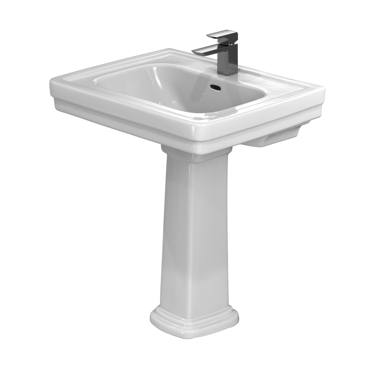 TOTO LPT530N#01 Promenade 27-1/2" X 22-1/4" Rectangular Pedestal Bathroom Sink For Single Hole Faucets - Cotton White