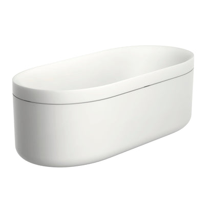 AXOR 42005330 Suite Tubs Round with Pop-Up Drain, 74 1/8" - Polished Black Chrome