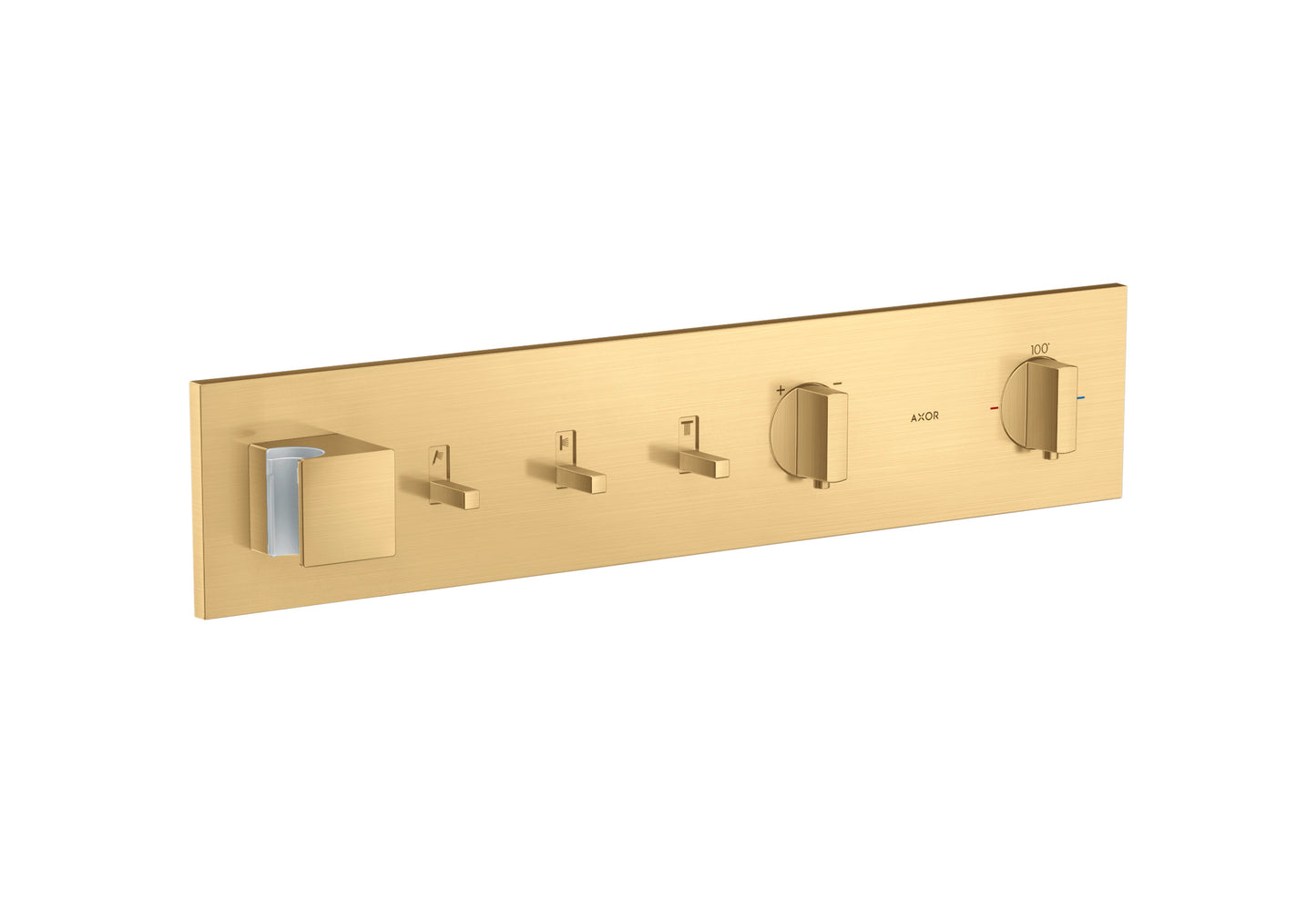 AXOR ShowerComposition Thermostatic Module Trim for 3 Functions in Brushed Gold Optic