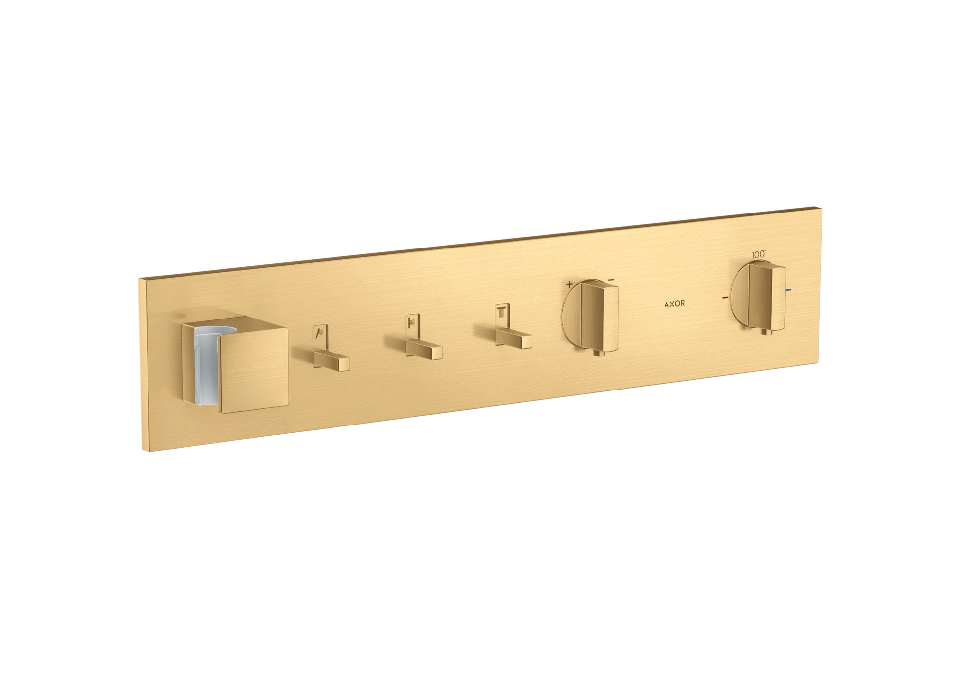 AXOR ShowerComposition Thermostatic Module Trim for 3 Functions in Brushed Gold Optic