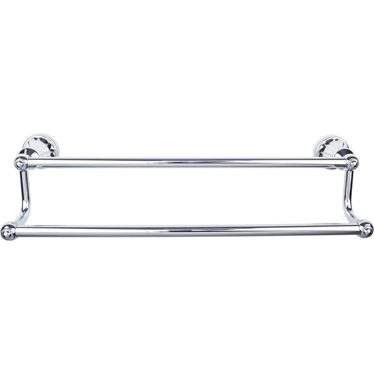 TOP KNOBS HUD7PC TOP BATH (R) Hudson Bath Double 20 1/4" Wall Mounted Towel Bar - Polished Chrome