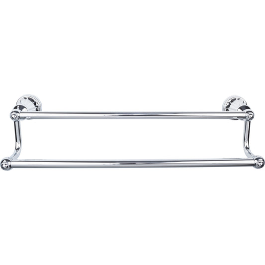 TOP KNOBS HUD7PC TOP BATH (R) Hudson Bath Double 20 1/4" Wall Mounted Towel Bar - Polished Chrome