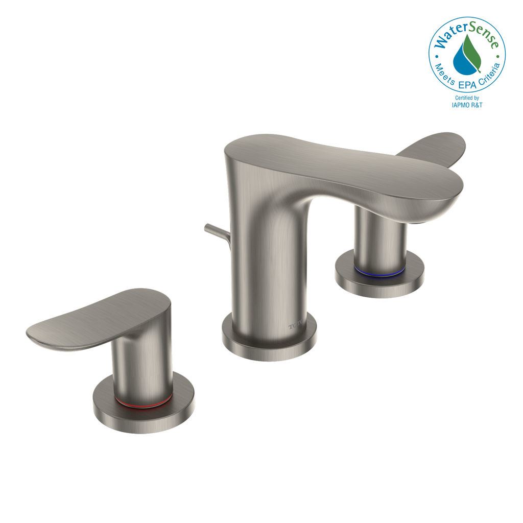 TOTO TLG01201U#BN Go Series 1.2 Gpm Two Handle Widespread Bathroom Sink Faucet With Drain Assembly - Brushed Nickel