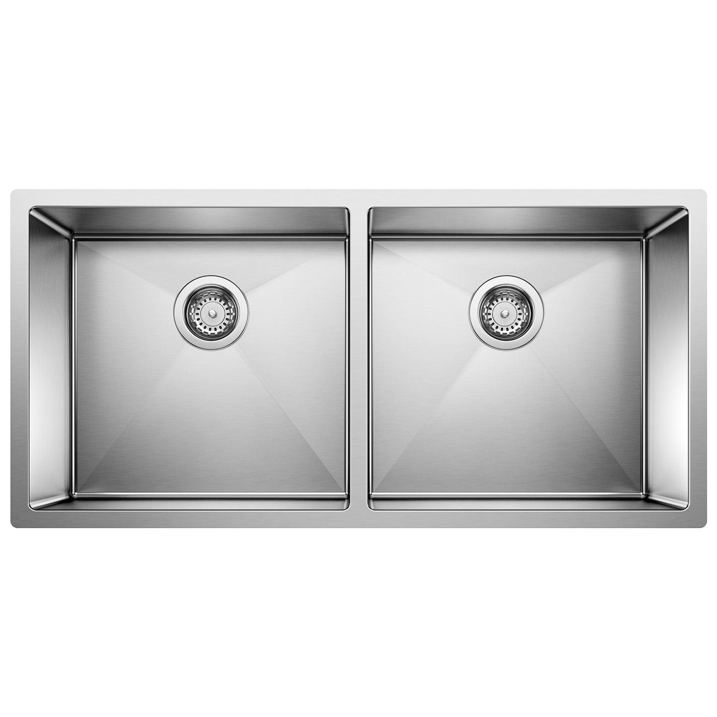 BLANCO 516219 Precision Precision R10 37" 50/50 Double Bowl Undermount Stainless Steel Kitchen Sink in Satin Polish