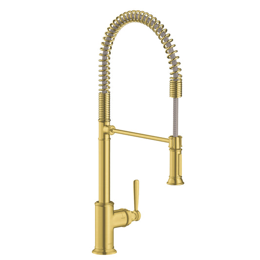AXOR Montreux Semi-Pro Kitchen Faucet 2-Spray, 1.75 GPM in Brushed Gold Optic