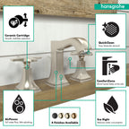 HANSGROHE 31306821 Metropol Classic Widespread Faucet 110 with Cross Handles and Pop-Up Drain, 1.2 GPM - Brushed Nickel