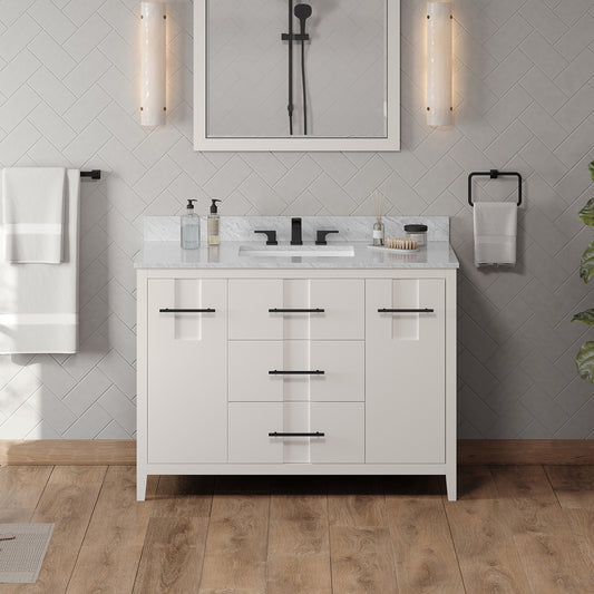 JEFFREY ALEXANDER VN2KAT-48-WH-NT 48" White Katara Vanity - White