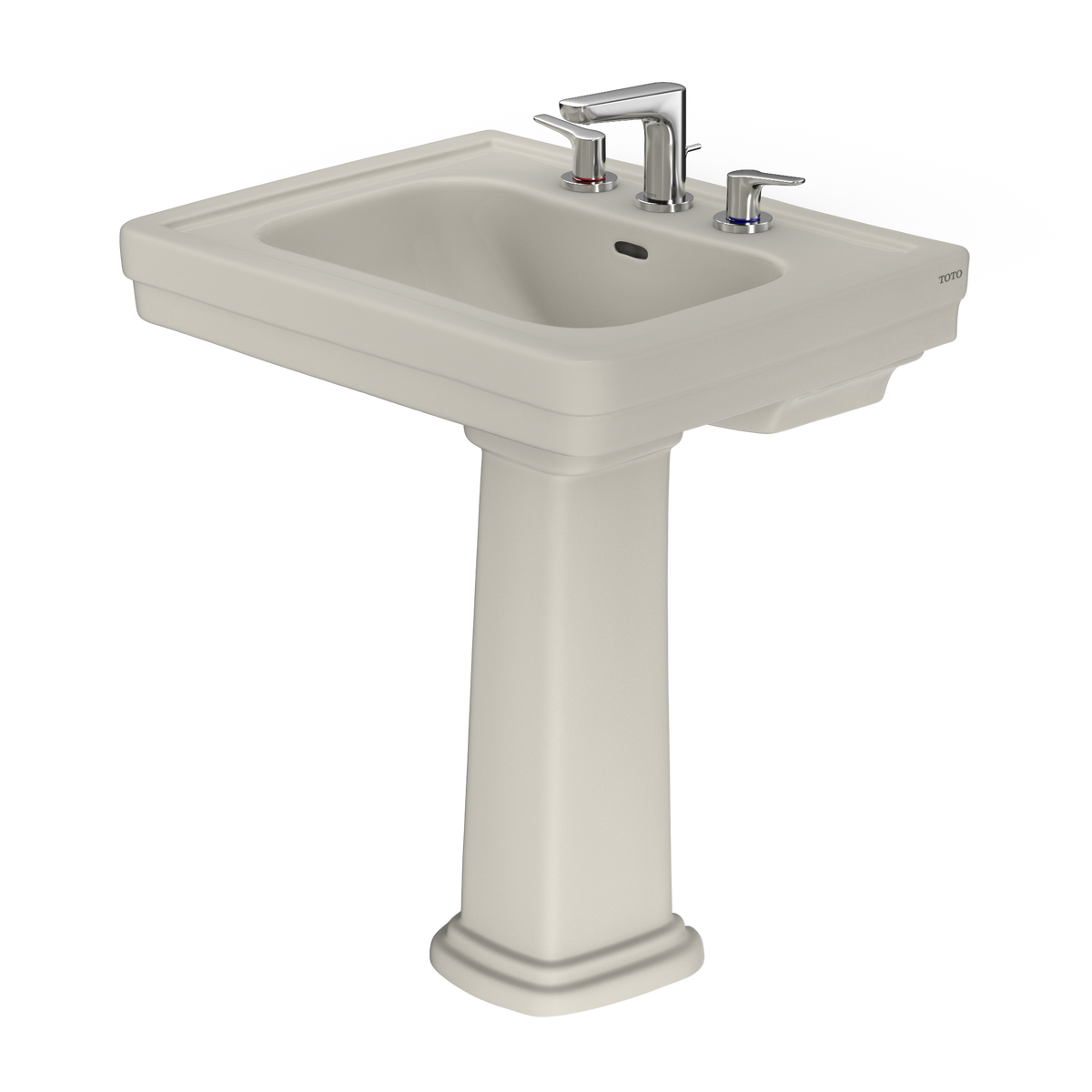 TOTO LPT530.8N#12 Promenade 27-1/2" X 22-1/4" Rectangular Pedestal Bathroom Sink For 8 Inch Center Faucets - Sedona Beige
