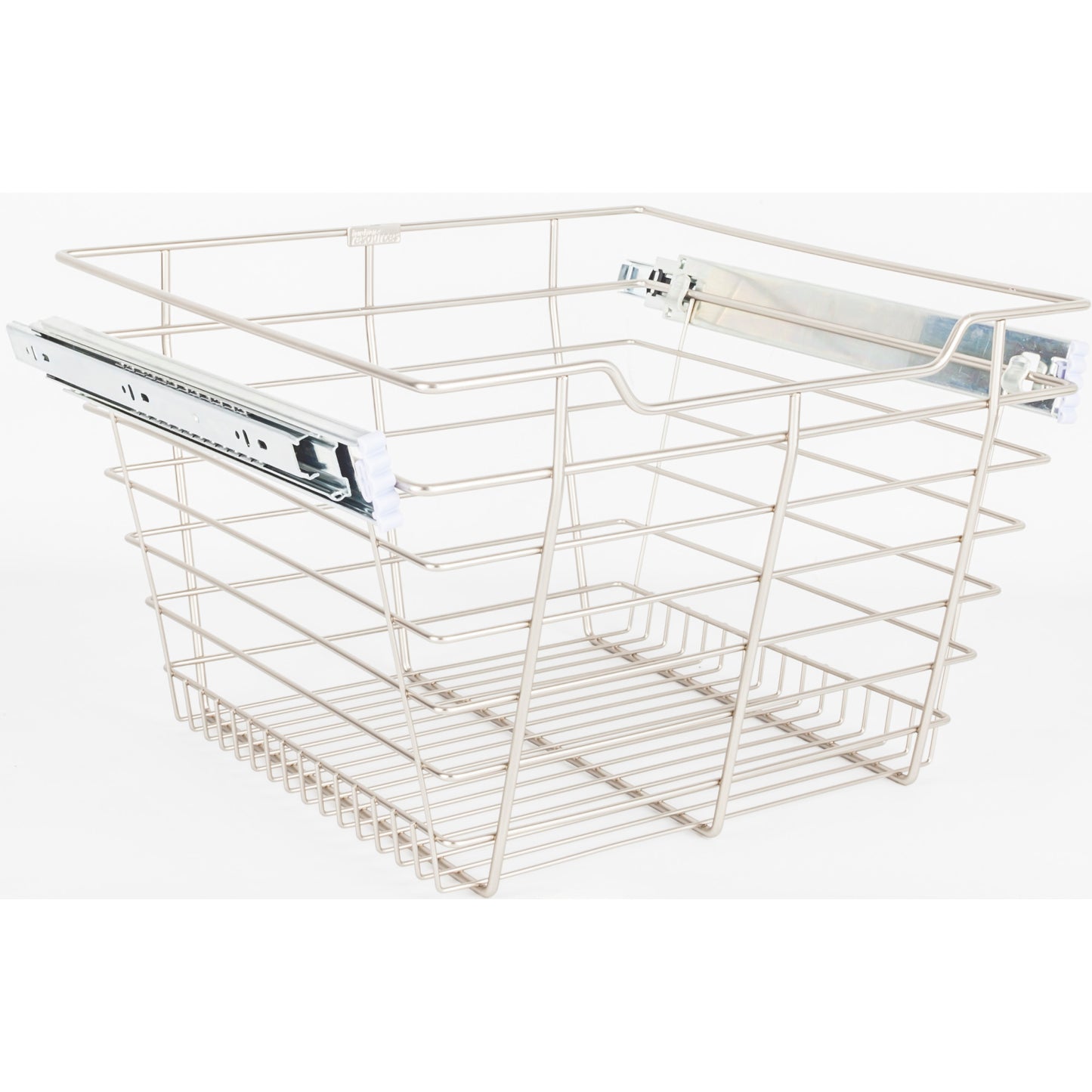 HARDWARE RESOURCES POB1-141711SN Satin Nickel Closet Pullout Basket with Slides 14"D x 17"W x 11"H - Satin Nickel