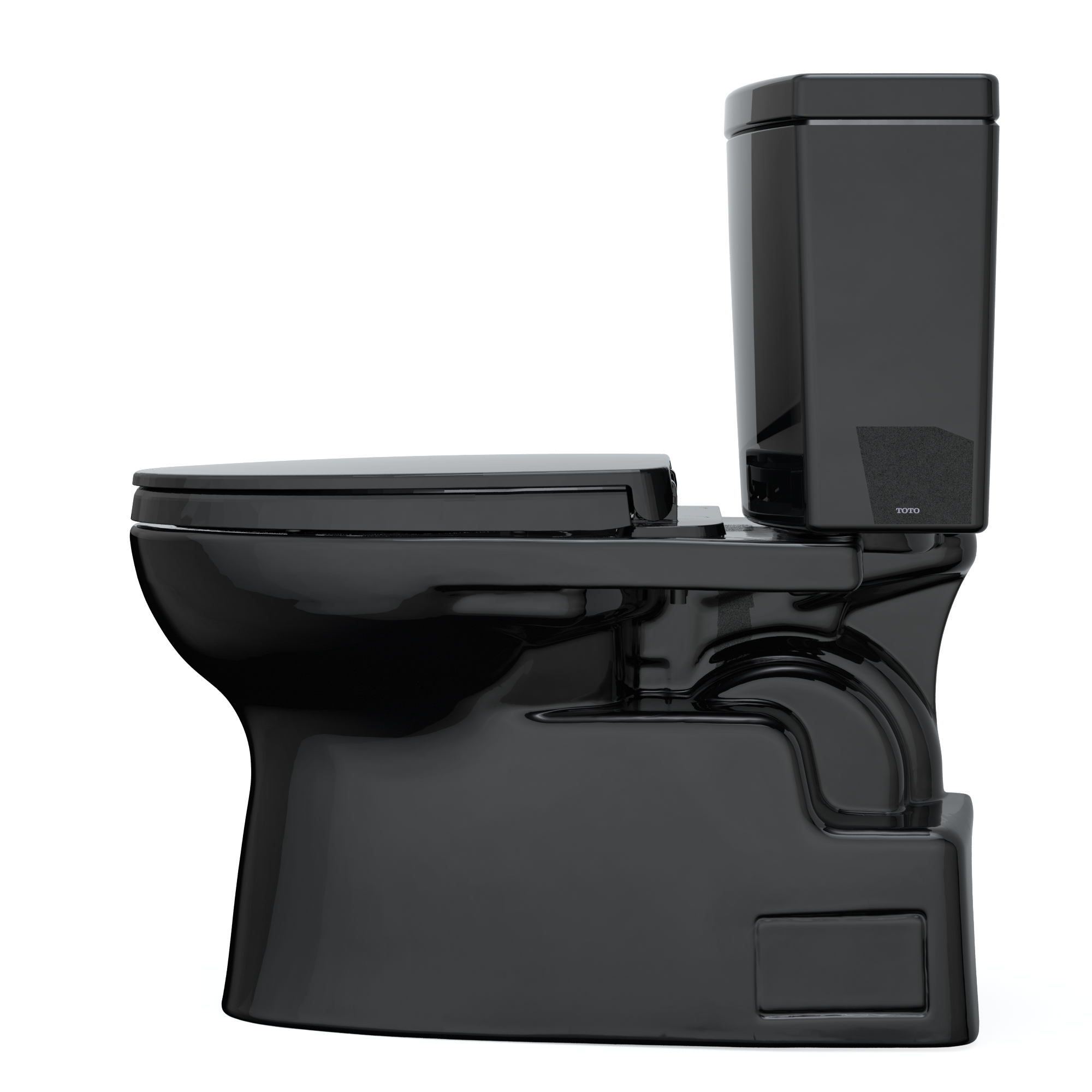 TOTO MS474124CUF#51 Vespin Ii 1G Two-Piece Elongated 1.0 Gpf Universal Height Toilet With Ss124 Softclose Seat - Ebony