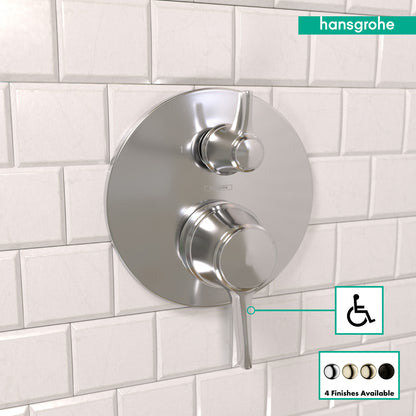 HANSGROHE 04449000 Ecostat Classic Pressure Balance Trim with Diverter, Round - Chrome