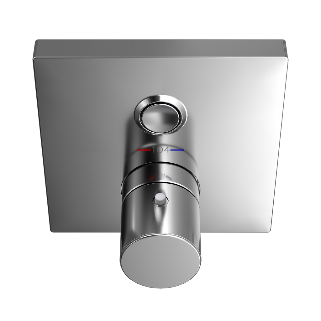 TOTO TBV02405U#CP Square Thermostatic Mixing Valve With One-Function Shower Trim - Polished Chrome