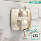HANSGROHE 15865831 Ecostat Classic Pressure Balance Trim Classic Square with Diverter - Polished Nickel