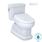 TOTO MW9744734CEFG#01 Washlet+ Eco Guinevere Elongated 1.28 Gpf Universal Height Toilet And S7A Classic Bidet Seat With Auto Open/Close - Cotton White