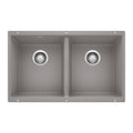 BLANCO 516319 Precis Precis SILGRANIT 29" 50/50 Double Bowl Undermount Kitchen Sink - Metallic Gray in Metallic Gray