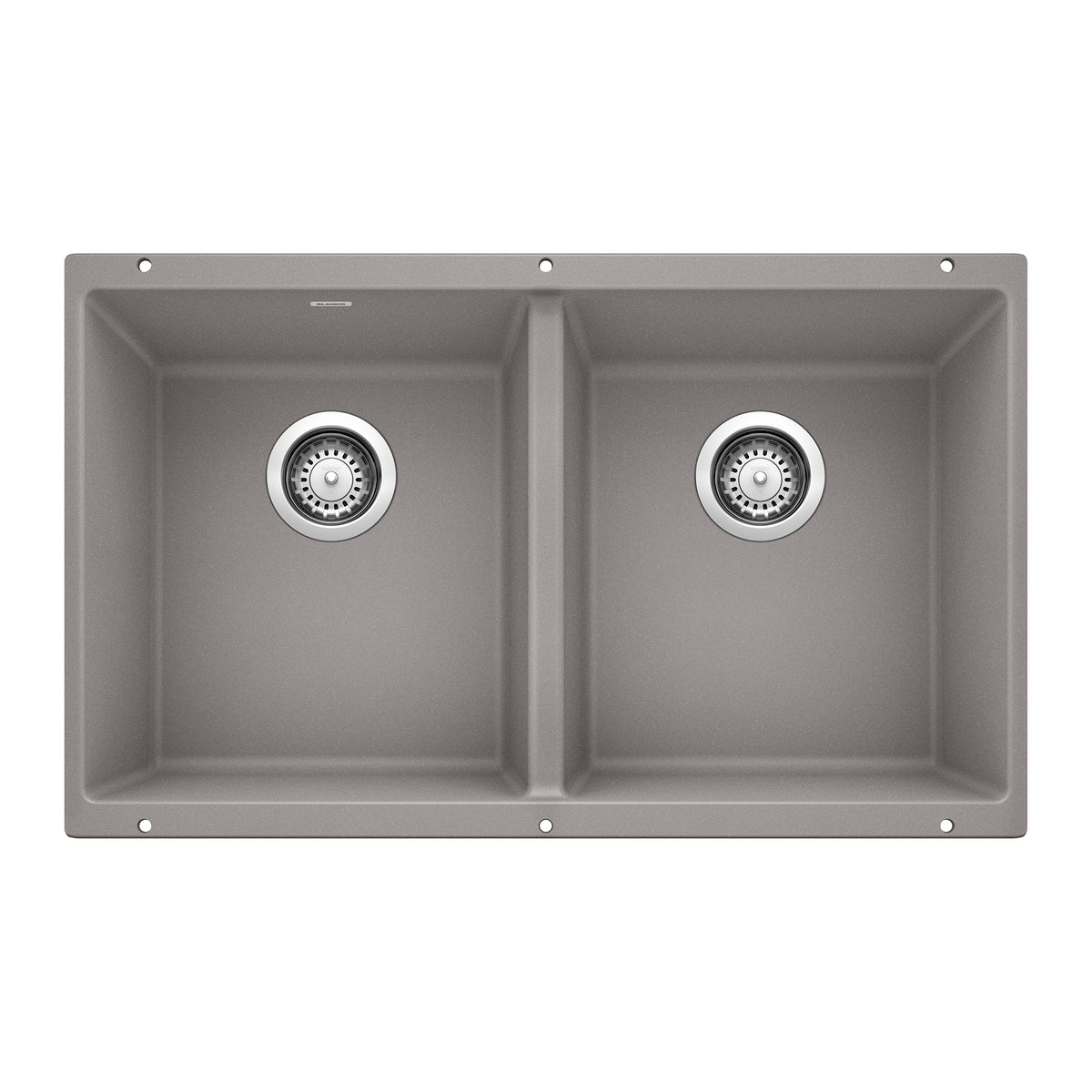 BLANCO 516319 Precis Precis SILGRANIT 29" 50/50 Double Bowl Undermount Kitchen Sink - Metallic Gray in Metallic Gray