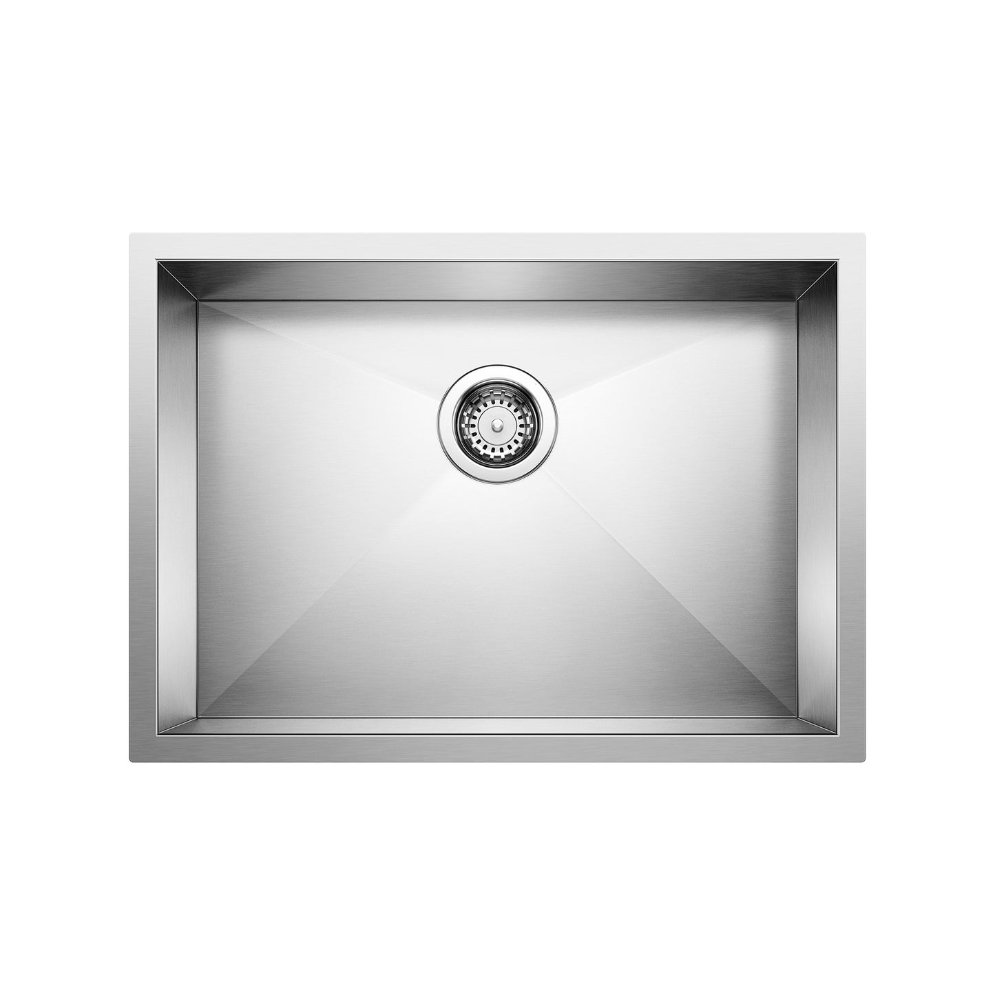 BLANCO 443051 Quatrus Quatrus R0 25" Single Bowl Undermount Stainless Steel Kitchen Sink in Satin Polish