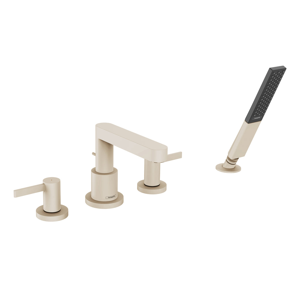 HANSGROHE 76443821 Finoris 4-Hole Roman Tub Set Trim with 1.75 GPM Handshower - Brushed Nickel