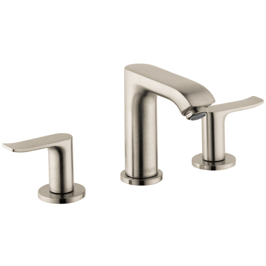 HANSGROHE 31124821 Metris Widespread Faucet 100 with Pop-Up Drain, 0.5 GPM - Brushed Nickel