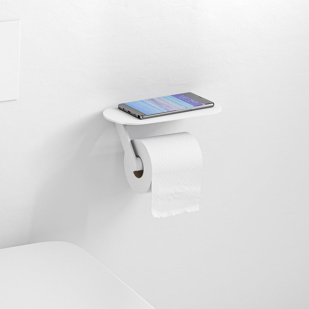 HANSGROHE 27928700 WallStoris Toilet Paper Holder with Shelf - Matte White