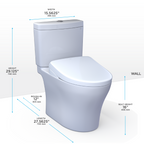 TOTO MW4464736CEMGNA#01 Washlet+ Aquia Iv Two-Piece Elongated Dual Flush 1.28 And 0.9 Gpf Toilet And With Auto Flush S7A Contemporary Bidet Seat - Cotton White