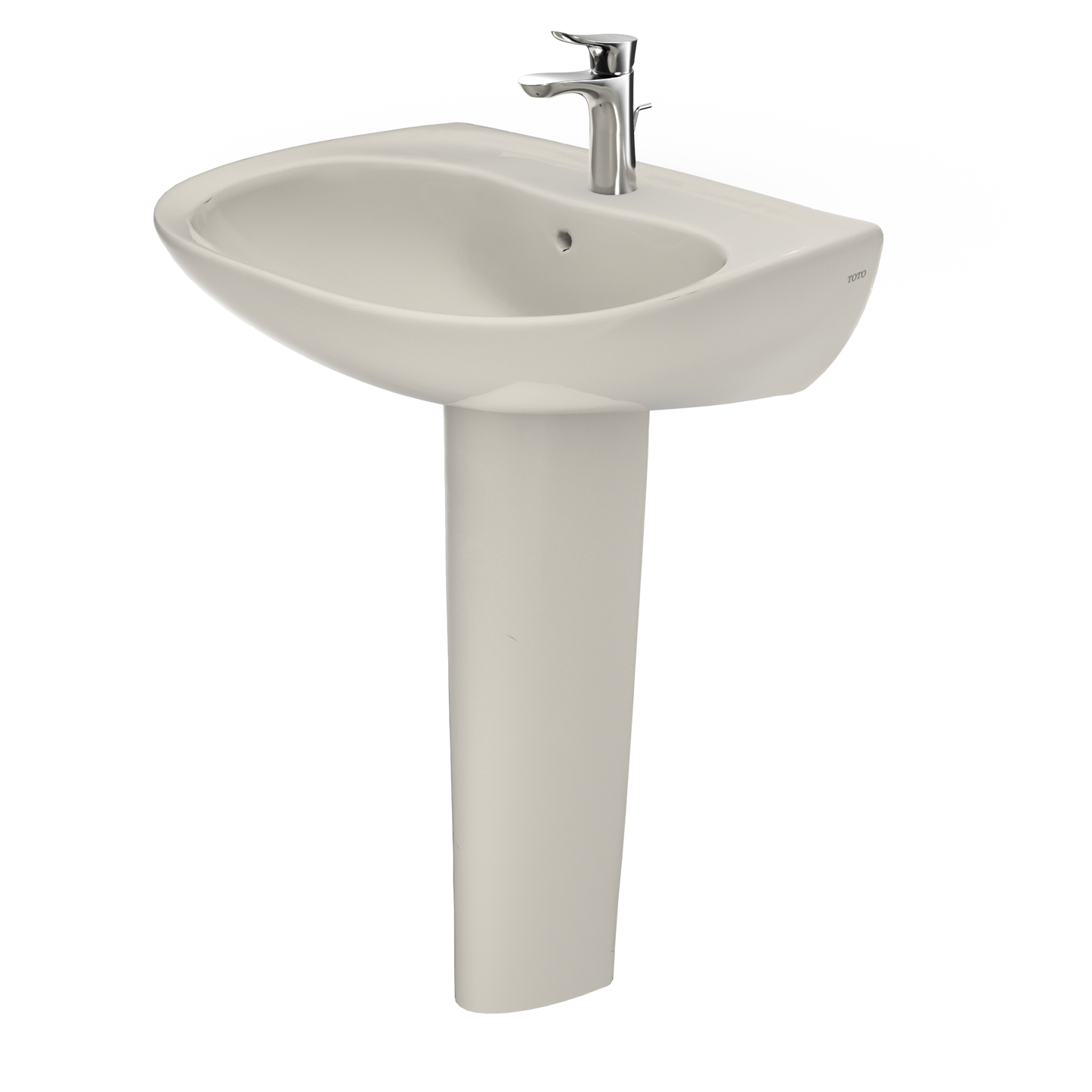 TOTO LPT242G#12 Prominence Oval Basin Pedestal Bathroom Sink with CeFiONtect for Single Hole Faucets , Sedona Beige