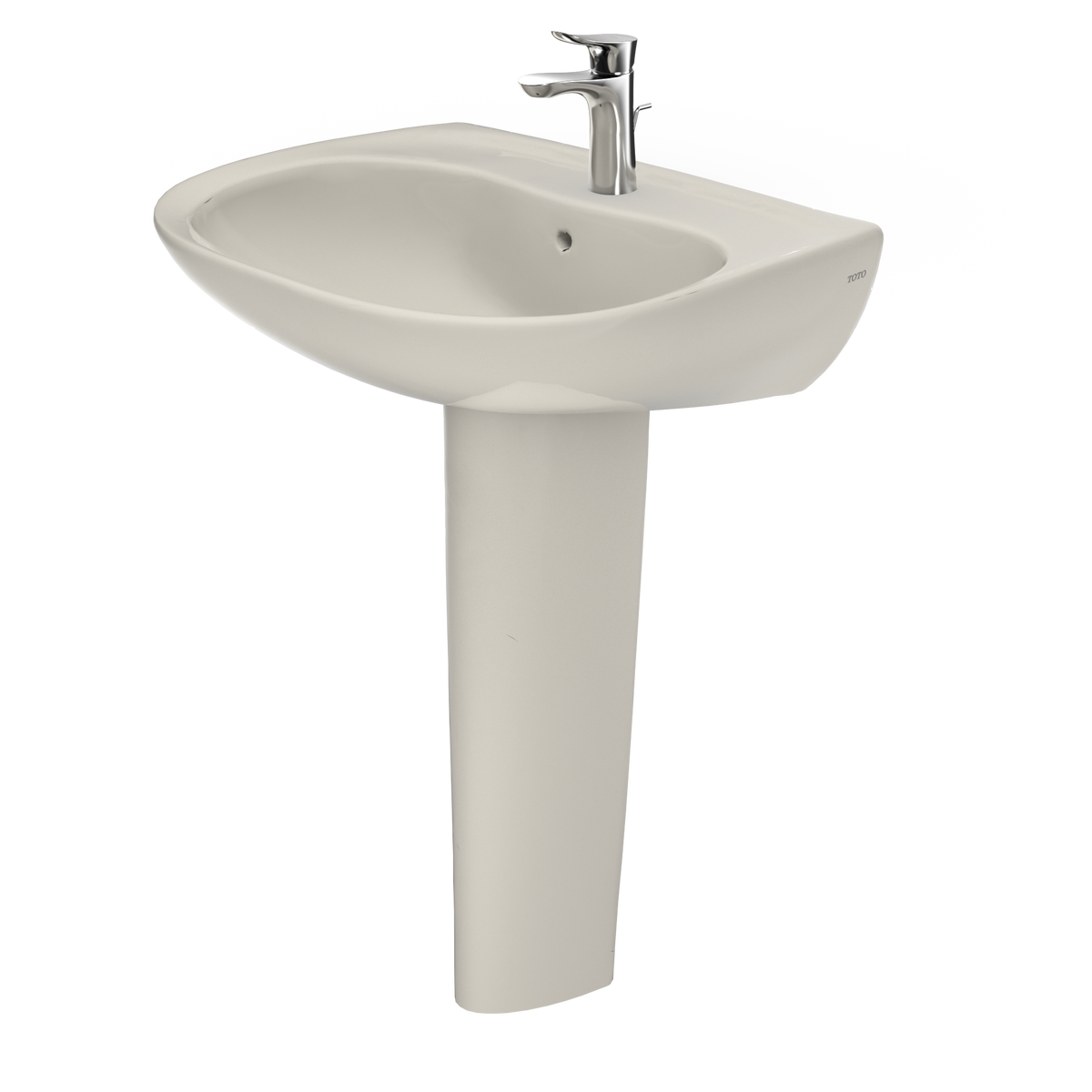 TOTO LPT242G#12 Prominence Oval Basin Pedestal Bathroom Sink With Cefiontect For Single Hole Faucets - Sedona Beige