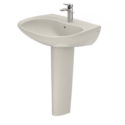 TOTO LPT242G#12 Prominence Oval Basin Pedestal Bathroom Sink With Cefiontect For Single Hole Faucets - Sedona Beige