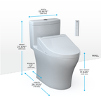 TOTO MW6463084CEMFGN#01 Washlet+ Aquia Iv One-Piece Elongated Dual Flush 1.28 And 0.9 Gpf Toilet And Washlet C5 Bidet Seat - Cotton White