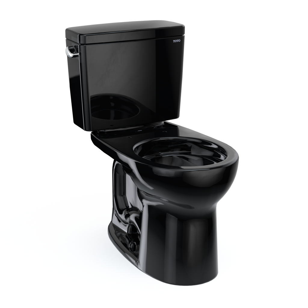 TOTO CST775CSF#51 Drake Two-Piece Round 1.6 Gpf Universal Height Tornado Flush Toilet - Ebony