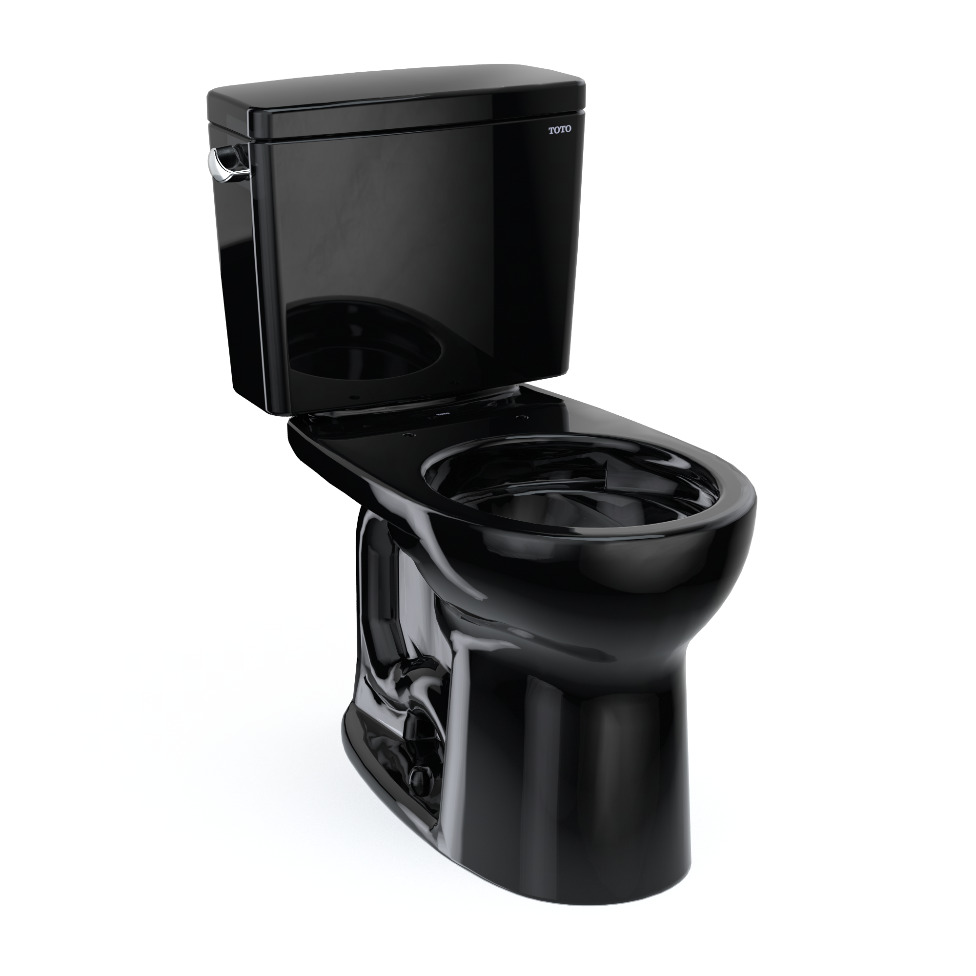 TOTO CST775CSF#51 Drake Two-Piece Round 1.6 Gpf Universal Height Tornado Flush Toilet - Ebony